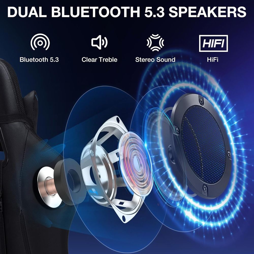 RGB Gaming Chair with Bluetoot - Video Gaming & Esports Usd Acc 评论和价格